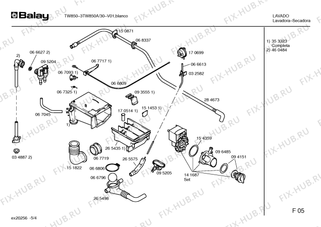 Схема №3 3TW850A TW850 с изображением Кабель для стиралки Bosch 00353549