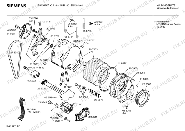 Схема №4 WM71730SN SIWAMAT IQ 717 с изображением Инструкция по эксплуатации для стиралки Siemens 00524178