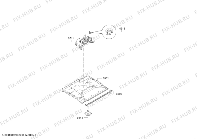 Взрыв-схема плиты (духовки) Bosch HBG5585S0B - Схема узла 05