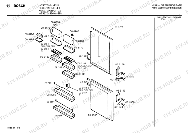 Схема №4 KGS3201 с изображением Поднос для холодильника Bosch 00283272