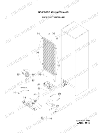 Схема №4 WTH4714 A+M с изображением Сосуд для холодильной камеры Whirlpool 482000090453