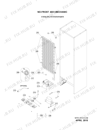 Схема №4 WTH4714 A+M с изображением Обшивка для холодильника Whirlpool 482000090448