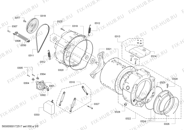 Схема №5 WAS28493SN Logixx 8 VarioPerfect ECOSILENCE DRIVE Made in Germany с изображением Краткая инструкция для стиралки Bosch 18004576