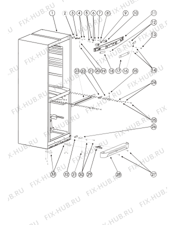 Схема №4 BH180NF (F039214) с изображением Корпусная деталь для холодильника Indesit C00854266