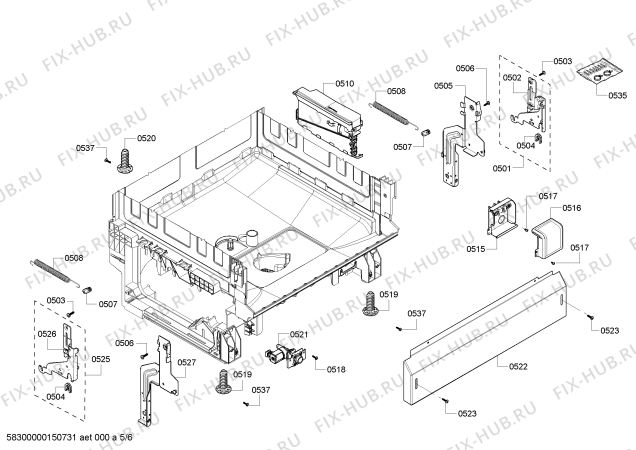 Схема №4 SHX5AL02UC с изображением Корзина для посуды для электропосудомоечной машины Bosch 00680473