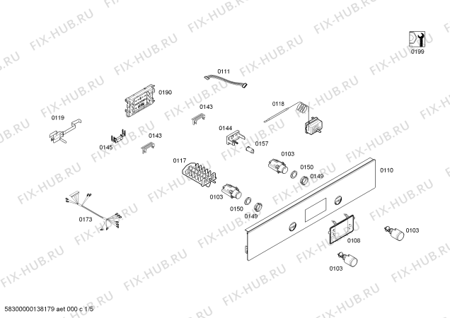 Схема №5 HBB42C350E с изображением Часы для духового шкафа Bosch 00645247