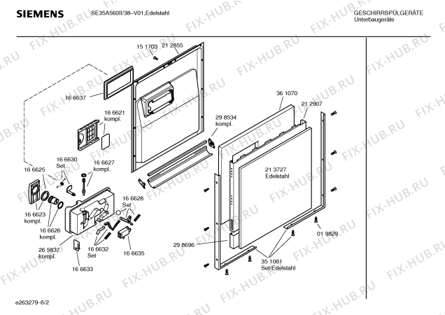 Схема №4 SE35A560II с изображением Инструкция по эксплуатации для посудомойки Siemens 00585271