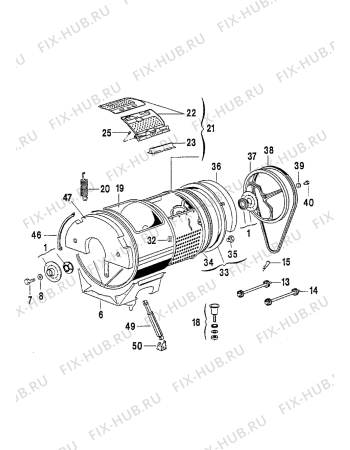 Взрыв-схема стиральной машины Electrolux EW900T2 - Схема узла Tub and drum