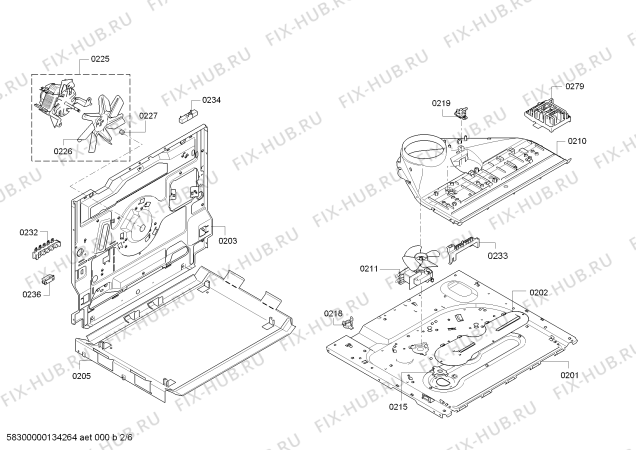 Взрыв-схема плиты (духовки) Bosch HEA30B550 - Схема узла 02