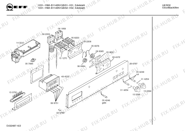 Схема №6 B1140N1GB 10311NM с изображением Панель для плиты (духовки) Bosch 00286797