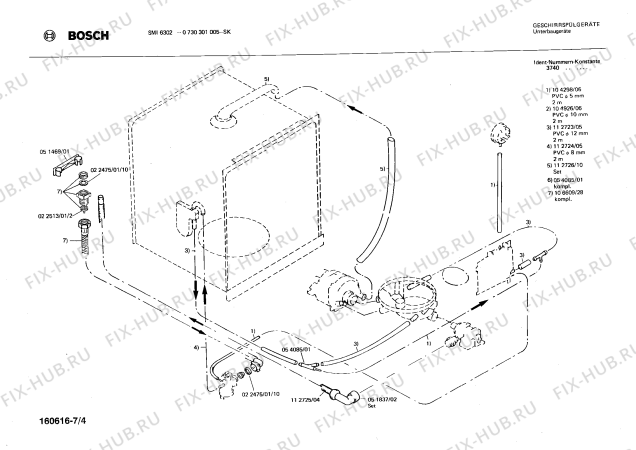 Схема №6 0730301005 SMI6302 с изображением Панель для посудомоечной машины Bosch 00113238