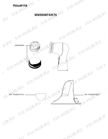 Схема №1 MM5008F0/K70 с изображением Держатель для массажера Rowenta FS-9100025032