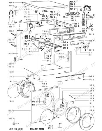 Схема №2 WA 2560/WS-D с изображением Обшивка для стиральной машины Whirlpool 481245219297