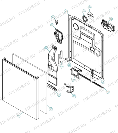 Схема №5 D5142 XL DK   -White Bi Soft (900001425, DW70.5) с изображением Сенсорная панель для электропосудомоечной машины Gorenje 270110