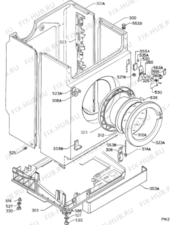 Взрыв-схема стиральной машины Zanussi FJ912V - Схема узла Cabinet + armatures