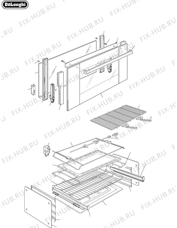 Схема №6 DEF909GW с изображением Панель для плиты (духовки) DELONGHI 45B3602G