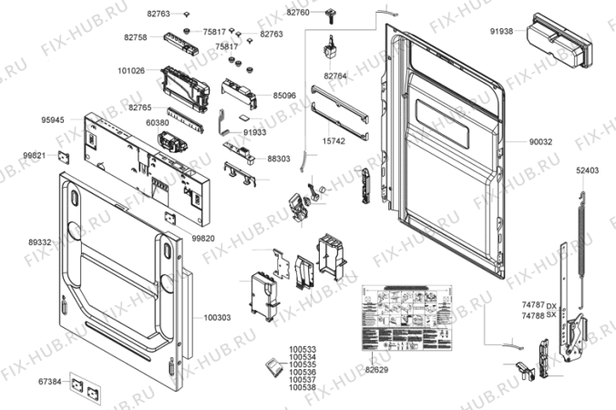 Взрыв-схема посудомоечной машины Gorenje GV52225 (425784, PMS45I) - Схема узла 02