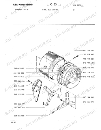 Взрыв-схема стиральной машины Aeg LAV1034 W - Схема узла Section2