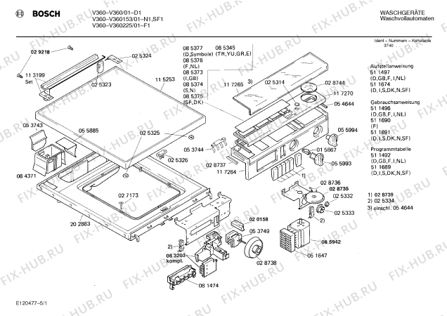 Схема №3 0722044533 V360 с изображением Панель для стиралки Bosch 00117270