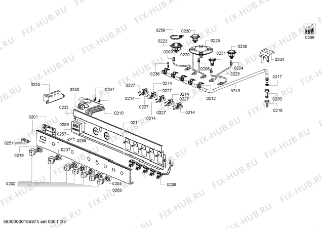 Схема №3 HSB738155N с изображением Коллектор для плиты (духовки) Bosch 00688868