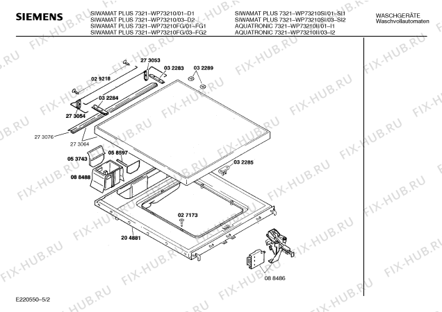 Взрыв-схема стиральной машины Siemens WP73210II SIWAMAT PLUS 7321 - Схема узла 02