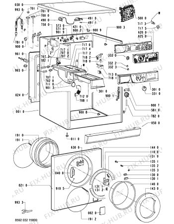 Схема №1 AWO 3771 с изображением Обшивка для стиральной машины Whirlpool 481245215876