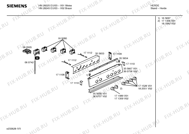 Схема №4 HN28245EU с изображением Планка для электропечи Siemens 00360757