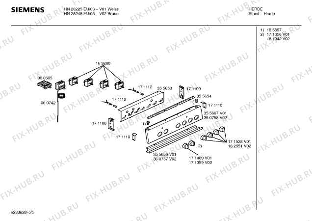 Схема №4 HN28245EU с изображением Стеклокерамика для электропечи Siemens 00236209