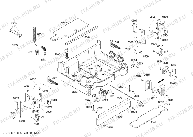 Взрыв-схема посудомоечной машины Bosch SHX46L06UC Bosch - Схема узла 05