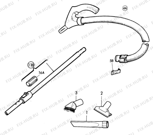 Взрыв-схема пылесоса Electrolux Z830 - Схема узла L10 Hose B