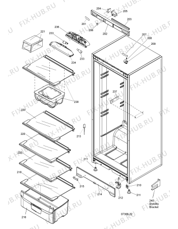 Взрыв-схема холодильника Ariston SD1722J (F044307) - Схема узла