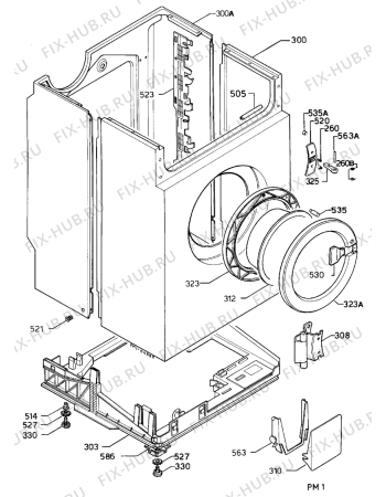 Взрыв-схема стиральной машины Zanussi FJ1003H - Схема узла Cabinet + armatures