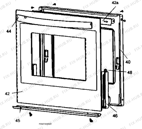 Взрыв-схема плиты (духовки) Electrolux EKG800100W - Схема узла Section 4