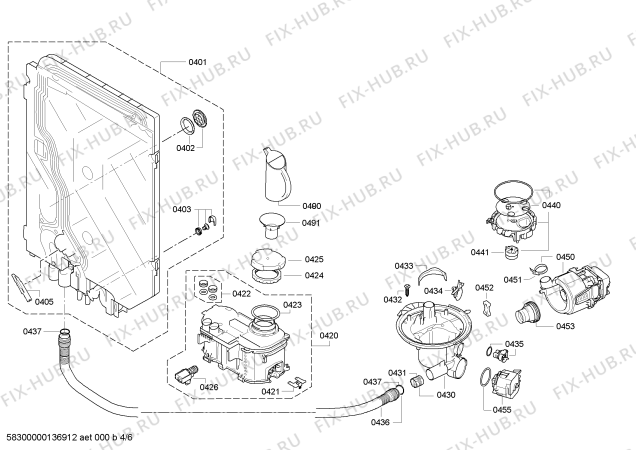 Взрыв-схема посудомоечной машины Bosch SBU53M05EU - Схема узла 04