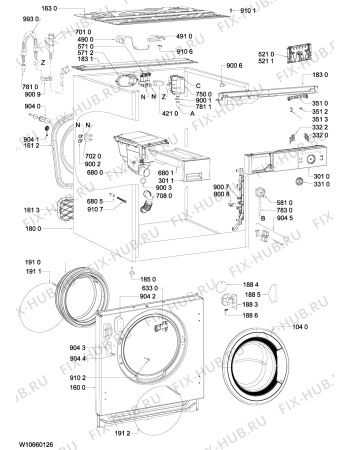 Схема №2 GL 0612 BI с изображением Рукоятка для стиралки Whirlpool 481010593888