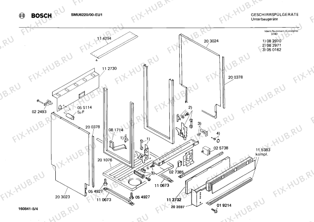 Взрыв-схема посудомоечной машины Bosch SMU6220 - Схема узла 04