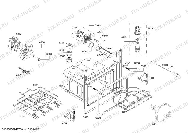 Взрыв-схема плиты (духовки) Bosch HBA63A251F Horno.bosch.py.3D.B2.E3_CIF.pt_abat.inox - Схема узла 03