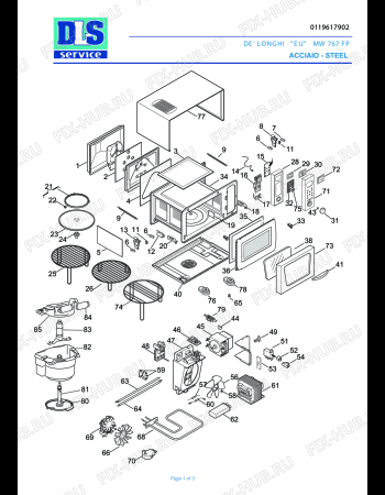 Схема №1 MW 767FP с изображением Панель управления для свч печи DELONGHI 5919146500