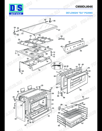 Схема №2 PGX 965 Termostato IMIT с изображением Панель для духового шкафа DELONGHI 35N9150SDL