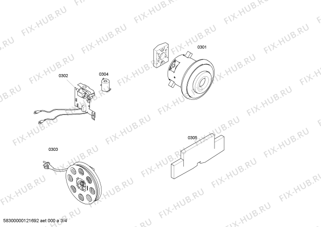 Взрыв-схема пылесоса Bosch BSD3083 BOSCH bagbagless 2000W - Схема узла 03