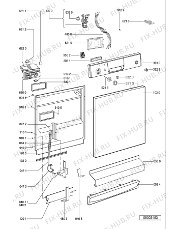 Схема №2 ADP 4440 WH с изображением Панель для посудомоечной машины Whirlpool 481245372409