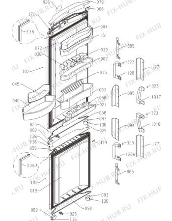 Взрыв-схема холодильника Gorenje NRK60328DW (232042, HZF3267A) - Схема узла 02