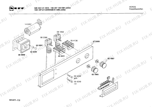 Схема №6 195307139 GB-1051.01HCS с изображением Инструкция по эксплуатации для духового шкафа Bosch 00513653