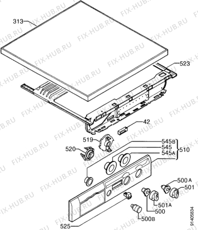 Взрыв-схема стиральной машины Zanussi FLS972V - Схема узла Decoration Panel