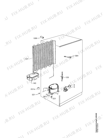 Взрыв-схема холодильника Aeg S2442-4DT - Схема узла Refrigerator cooling system