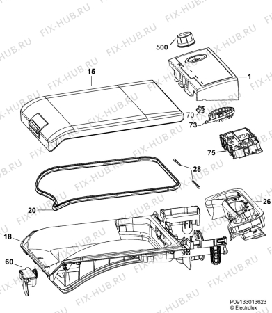 Взрыв-схема стиральной машины Electrolux EWT1367EDW - Схема узла Command panel 037