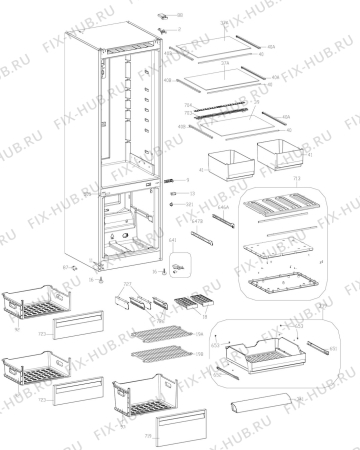 Взрыв-схема холодильника Aeg S74011CMX2 - Схема узла Housing 001