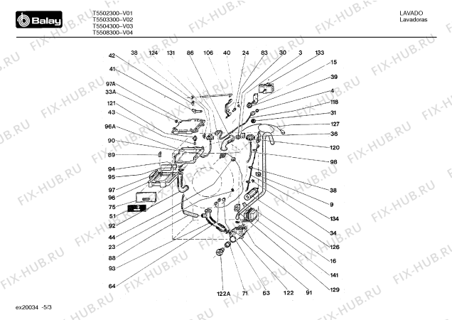 Взрыв-схема стиральной машины Balay T5502300 - Схема узла 03