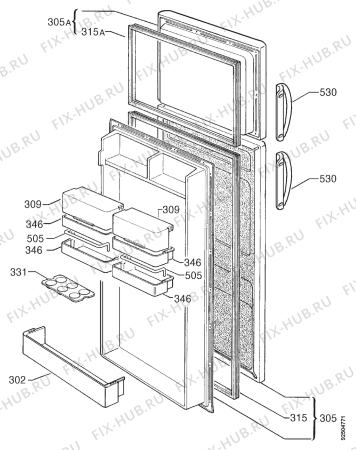 Взрыв-схема холодильника Aeg OEKO SS2280SILV - Схема узла Door 003