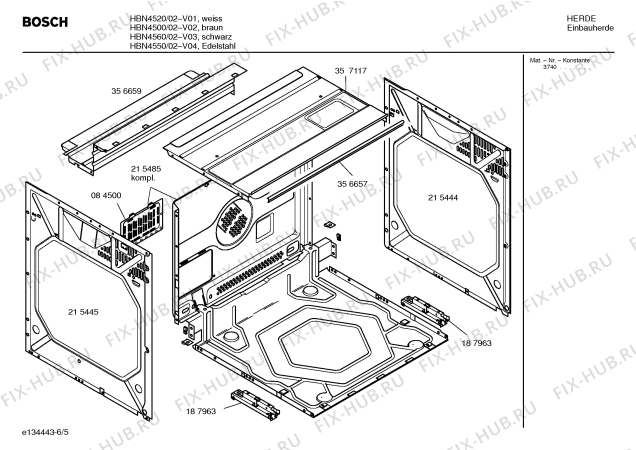 Схема №4 HBN4520 с изображением Инструкция по эксплуатации для плиты (духовки) Bosch 00581447